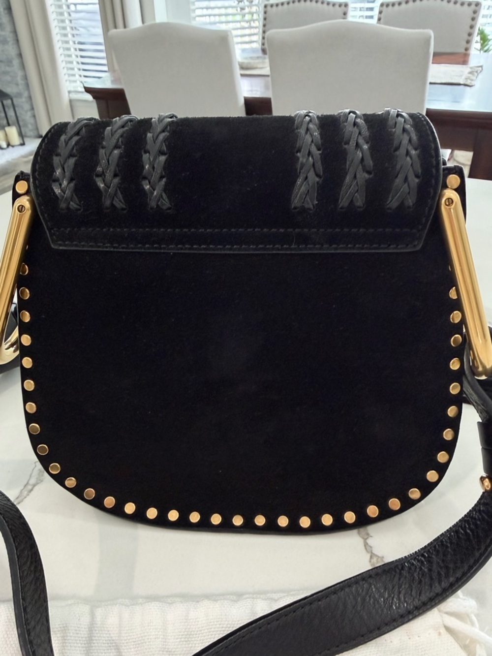 Chloe hudson Crossbody Bag suede with Gold accents black - Picture 2 of 14